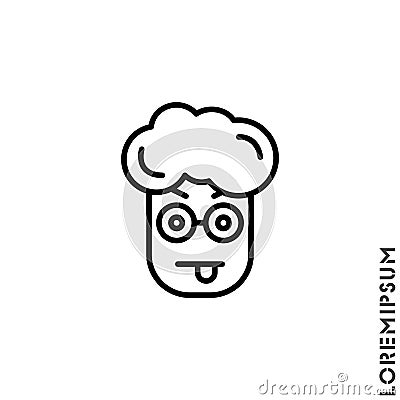 Mocking teasing and angry boy, man icon. showing tongue and frowning eyebrows Emoticon Icon Vector Illustration. Outline Vector Illustration