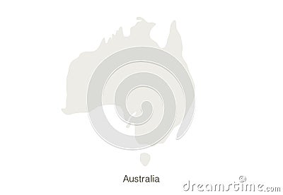Mockup of Australia map on a white background. Vector illustration template Vector Illustration