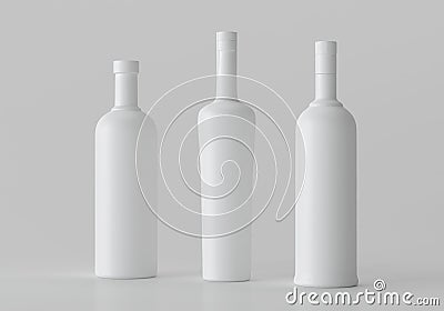 Mockup Blank 3d illustration Alcohol Bottle, copyspace. Cartoon Illustration