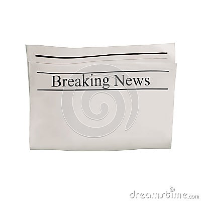 Mockup of Breaking News newspaper blank with textured space for text, headline and images Stock Photo