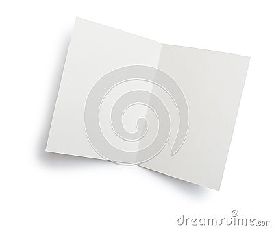 Mockup close up of stack of white papers open letter isolated clipping mask on white background with path, top view Stock Photo