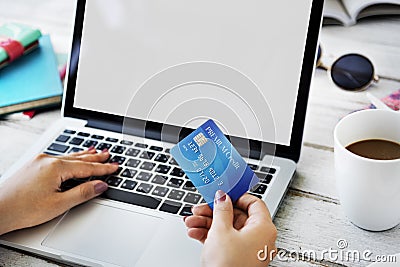 Mockup Copyspace Credit Card Payment Online Concept Stock Photo