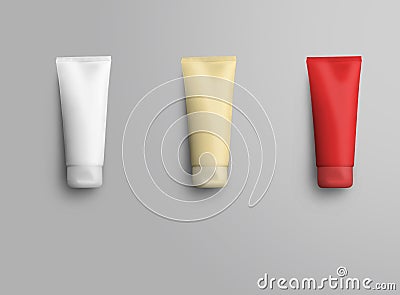 Mockup cosmetic tube for lotion skincare advertising Stock Photo