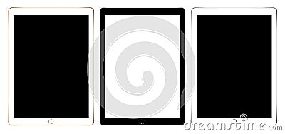 Mockup digital tablet collection set isolated on white vector design Vector Illustration