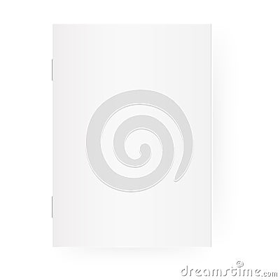 Mockup empty of booklet . Closed vertical 3d magazine, brochure or notebook template. Isolated on white background. Vector Vector Illustration