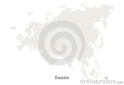 Mockup of Eurasia map on a white background. Vector illustration template Vector Illustration