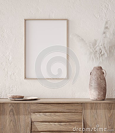 Mockup frame in Nomadic style interior background Stock Photo