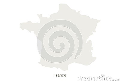 Mockup of France map on a white background. Vector illustration template Vector Illustration