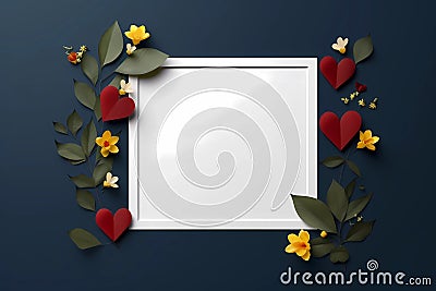 a mockup with a heart for Valentine's day, a romantic postcard template Stock Photo
