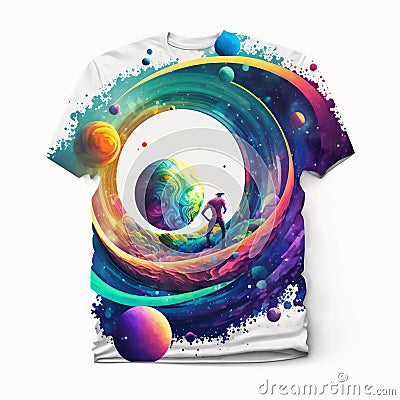 Mockup Inter Galactic Tee Shirt Generative Ai Stock Photo