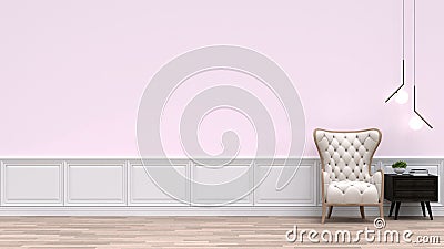 Mockup of interior room with set of modern classic furniture. Cartoon Illustration