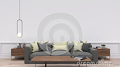 Mockup of interior room with set of modern classic furniture. Cartoon Illustration