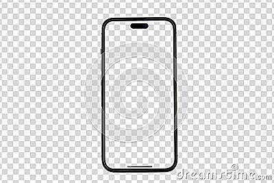 Mockup iPhone14 pro max , Black smartphone - Clipping Path Stock Photo