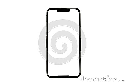 Mockup Iphone 13 pro max and new iphon mini. Mock up screen iPhone X . Transparent and Clipping Path isolated Stock Photo