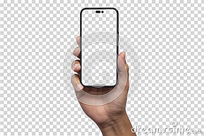 Mockup Iphone 14 pro max and new iphon mini. Mock up screen iPhone X . Transparent and Clipping Path isolated Stock Photo