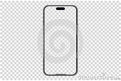 Mockup smart phone new generation and screen Transparent and Clipping Path isolated Stock Photo