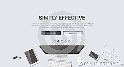 Mockup modern flat design for creative simply effective Vector Illustration