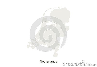 Mockup of Netherlands map on a white background. Vector illustration template Vector Illustration