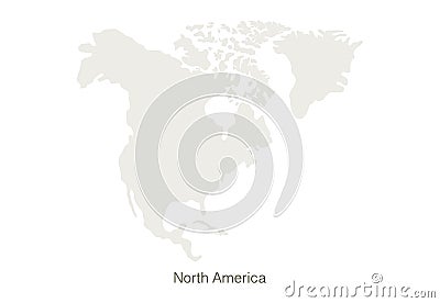 Mockup of North America map on a white background. Vector illustration template Vector Illustration