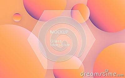 mockup octogon transparent glass with gradient bubble background 3 Stock Photo