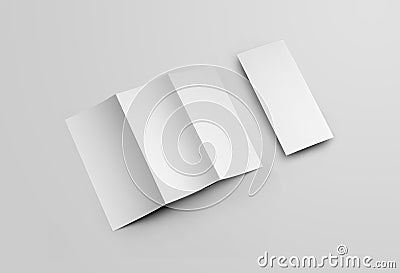 Mockup open and closed blank booklet, leaflet on the diagonal, for presentation of design, back view Stock Photo