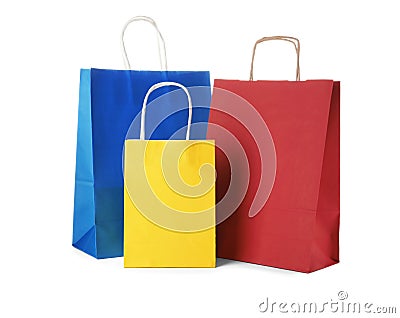 Mockup of paper shopping bags Stock Photo