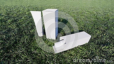 Mockup picture of 3d rendering of white foam tube Stock Photo