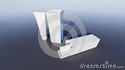 Mockup picture of 3d rendering of white foam tube Stock Photo