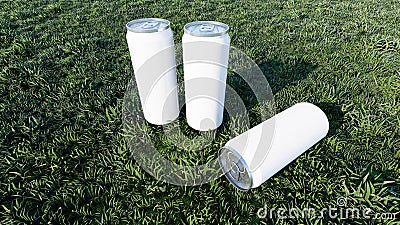 Mockup picture of 3d rendering of white cans Stock Photo