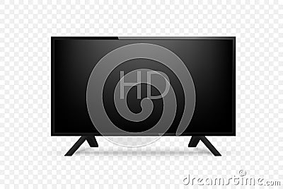 Mockup realistic TV on transparant background. Vector Vector Illustration