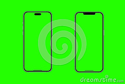 Mockup smart phone 14 generation vector and screen Transparent and Clipping Path Stock Photo