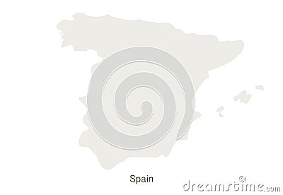 Mockup of Spain map on a white background. Vector illustration template Vector Illustration