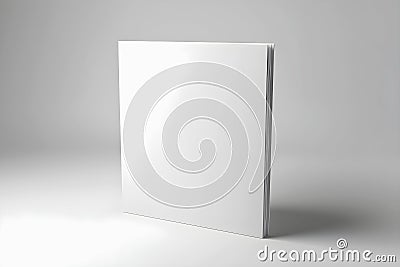 Mockup of stack of blank blank paper on gray background Stock Photo