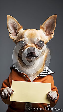 mockup text logo chihuahua bad dog mock up Stock Photo