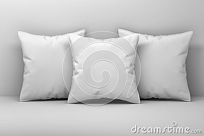Mockup of three large white pillows Cartoon Illustration
