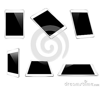 Mockup white tablet isolated on white vector design Vector Illustration