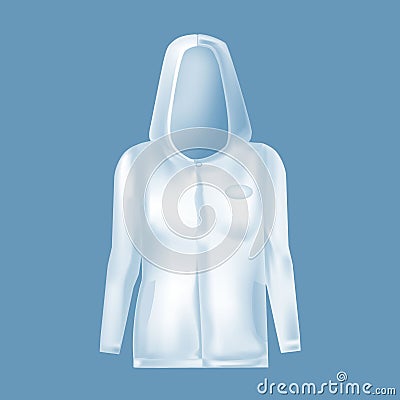 Mockup of women s clothes. Women`s Jacket with hood, long sleeve. Vector Illustration