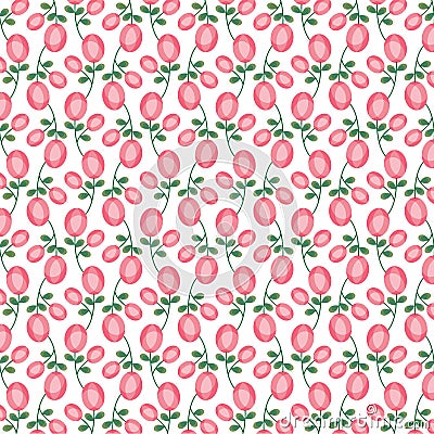 Mod oval pink rose pattern Stock Photo