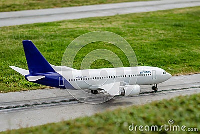 The model of an Airline on the ground Stock Photo