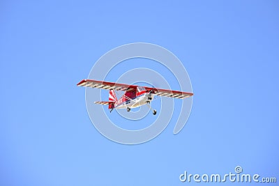 Model airplane stunt plane spinning Editorial Stock Photo
