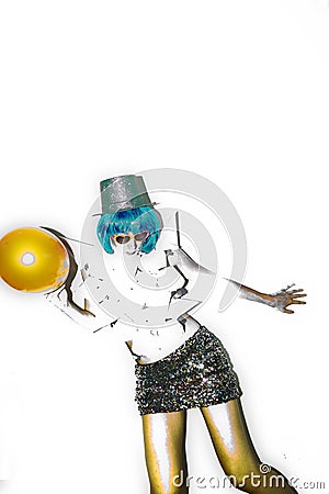 Pop art avantgarde girl Stock Photo