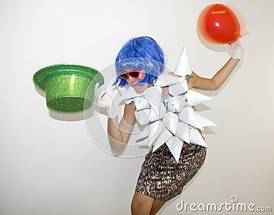 Pop art avantgarde girl Stock Photo