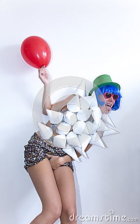 Pop art avantgarde girl Stock Photo