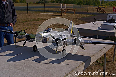 Model of a B17 Bomber Editorial Stock Photo