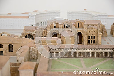 Model of The baths of Diocletian. Rome. Editorial Stock Photo
