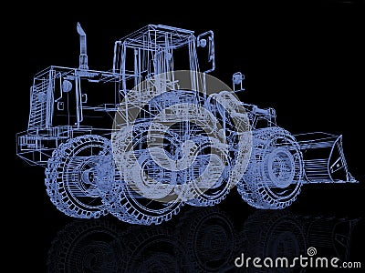 Model bulldozer Cartoon Illustration
