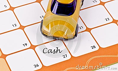 Model car on calendar Stock Photo