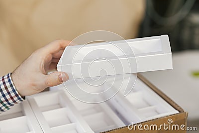 Model of cardboard boxes Stock Photo