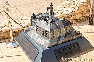 Model of castle in Rabsztyn (Poland) Editorial Stock Photo