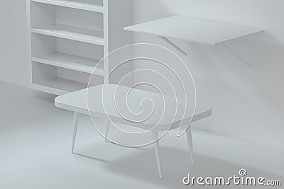 Model of furniture in the living room, 3d rendering Cartoon Illustration